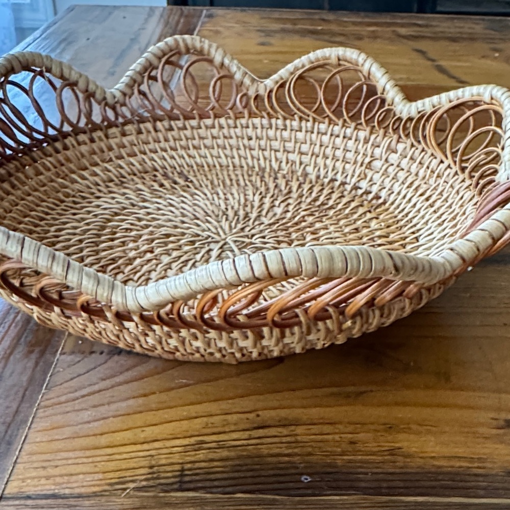 Round Woven Decorative Basket - Natural & Brown - Picture 3 of 3